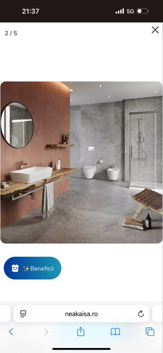 Lavoar pe blat Cersanit City alb lucios 50 cm nou-nout