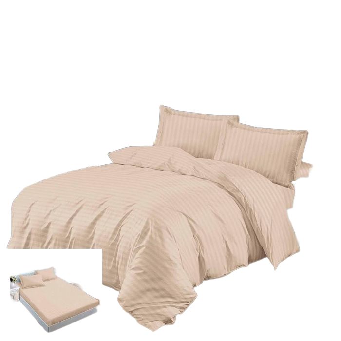 Lenjerie Damasc Mali Dx011, Damasc, 4 Piese, Cu Elastic, Bej