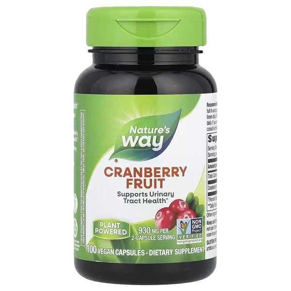 Nature's Way, плоды клюквы, 930 мг, 100 веганских капсул. Cranberry