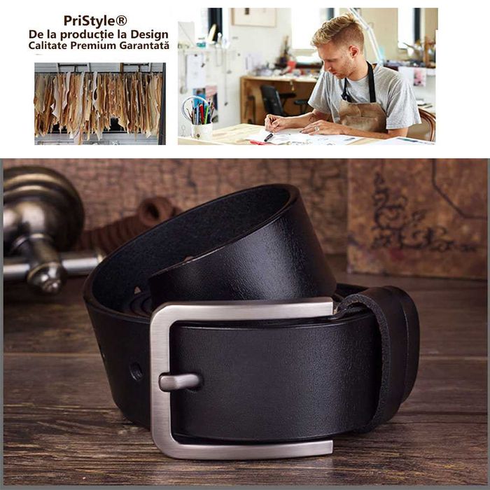 Curea De Piele pentru Barbati, 120 cm, Maro/Negru