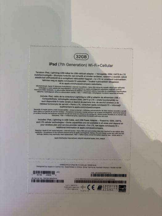 Apple iPad 7th Generation Wi-Fi + Celluar