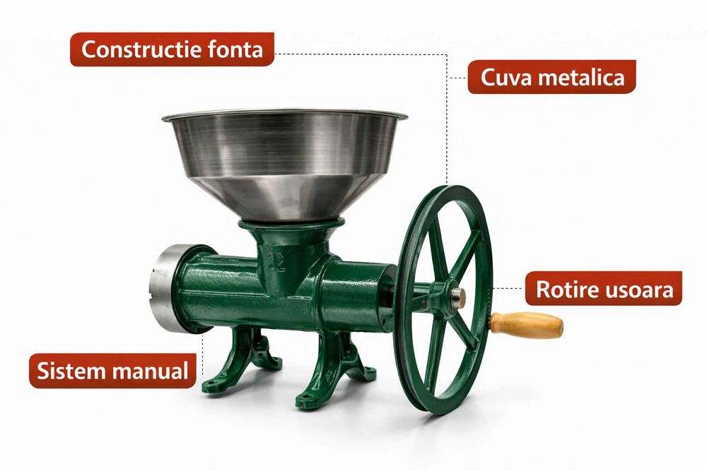 Masina de tocat carne manuala fonta cu roata volanta