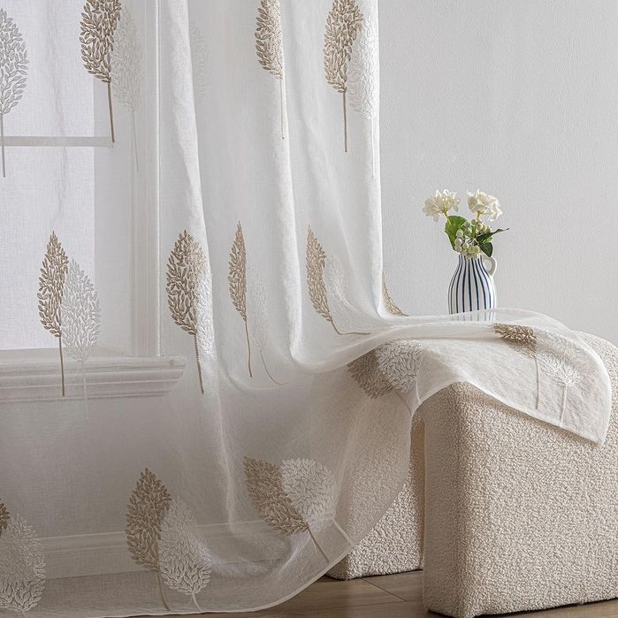 Perdele transparente brodate MIULEE 175x140 cm set 2 buc*