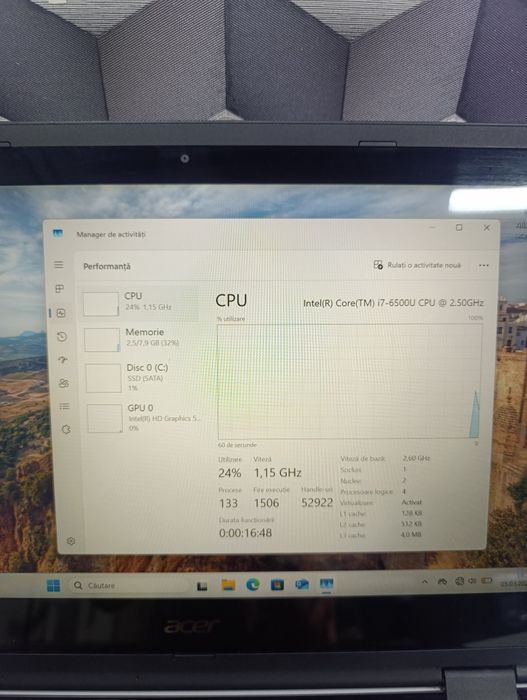 Laptop profesional Acer aspire R 14 14 inch cu touchscreen și i7