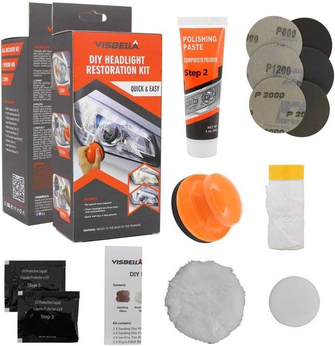 Комплект за ръчно възстановяване и полиране на фарове Visbella.