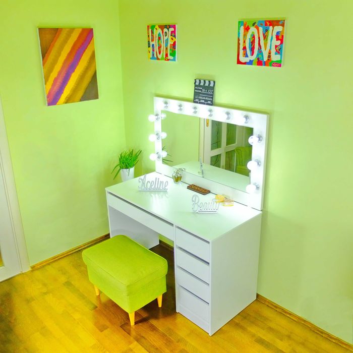 Oglinda HOLLYWOOD salon, machiaj, makeup, make up, infrumusetare