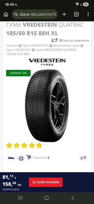 Всесезонни гуми Vredestein