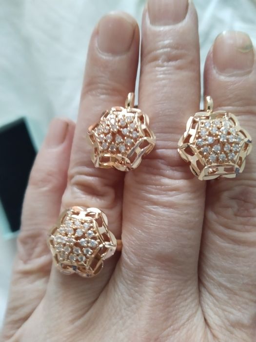 Набор серьги и кольцо