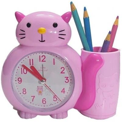 Настольные часы с будильником "Кот". с органайзером.
