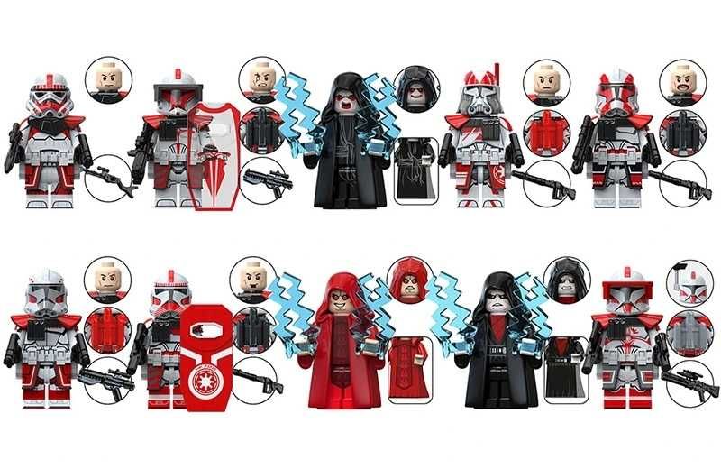 Set 10 Minifigurine tip Lego Star Wars: Palpatine+Clone Shock Troopers