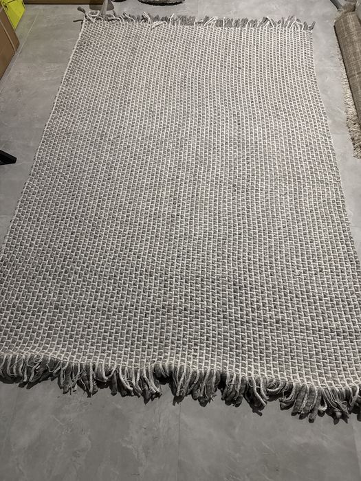 Covor premium La Redoute 160x230 cm, lână & poliester, gri/alb – Nou