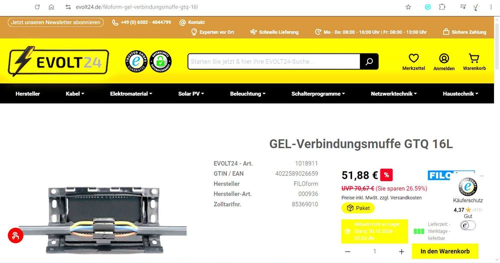Mufa de reparatie/imbinare cabluri pana la 5x10mmp, cu gel