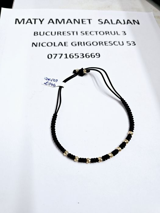Vand bratara cu bile din aur 14 k cod 549