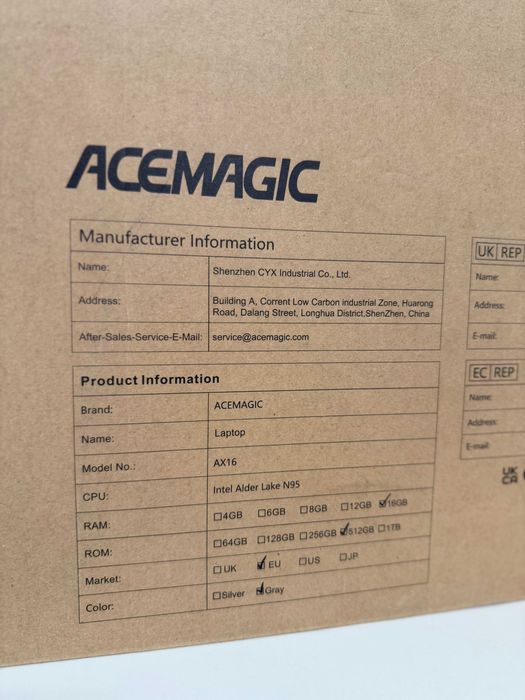 Laptop Acemagic 16GB RAM SSD 512GB SIGILAT
