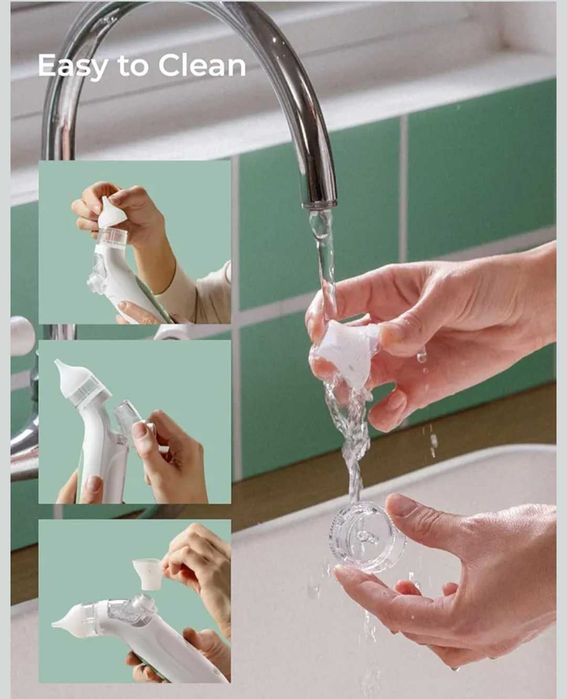 Momcozy BreezyClear™ акумулаторен назален аспиратор 2 в 1 със спрей и засмукване,медицински клас,нов