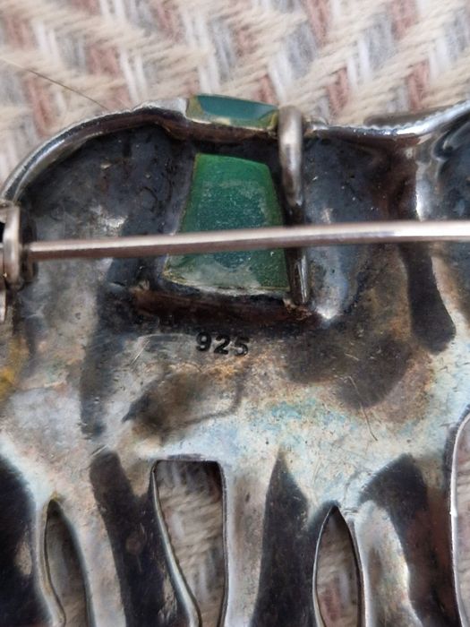 Винтаж брошь серебро Марказит