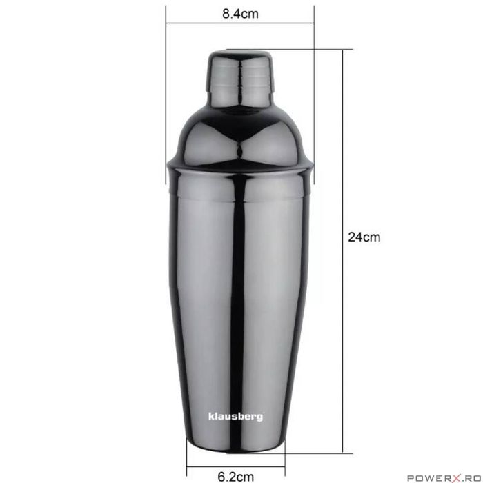 Shaker barman pentru bauturi si cocktailuri, 750ml, inox, Klausberg
