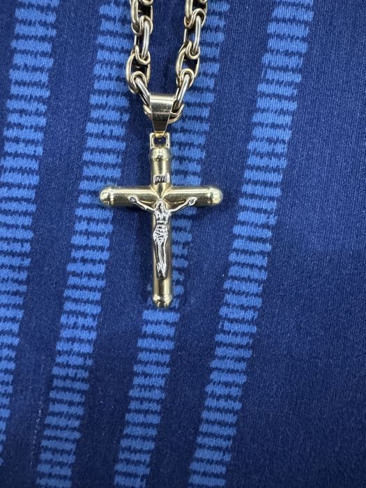 Lant aur 14K (585) 35g  Cruce | Model Bizantin | Masiv 420 lei gr