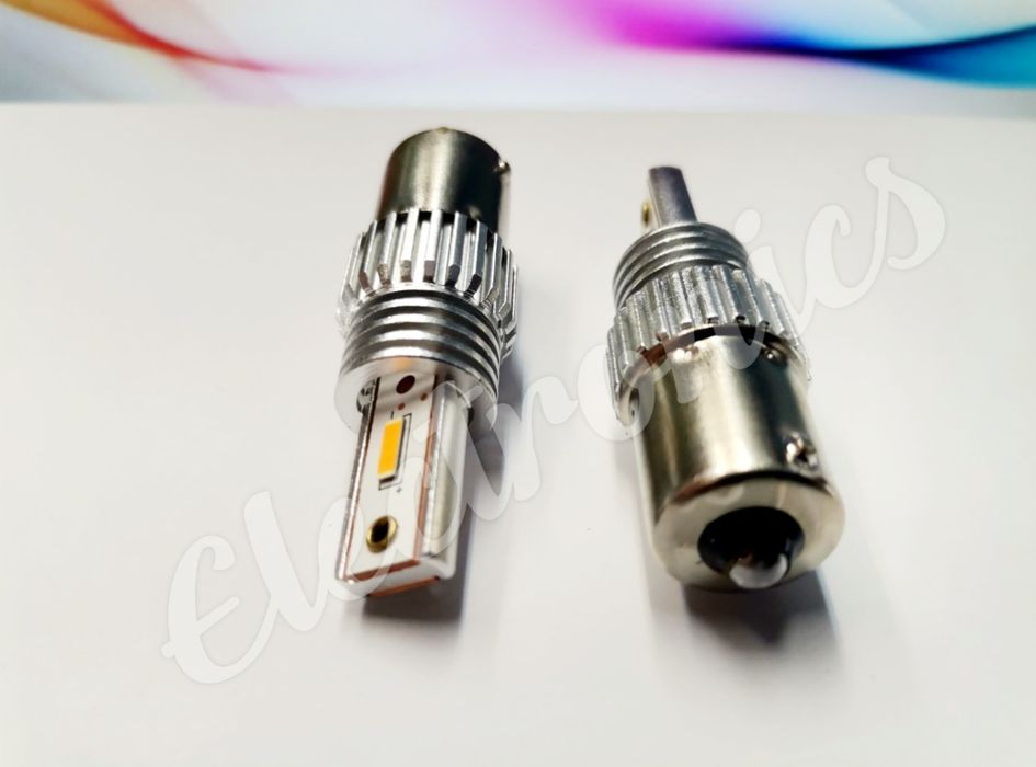 Комплект LED крушки за мигач 21W,  Bau15s, Canbus, amber 2 броя