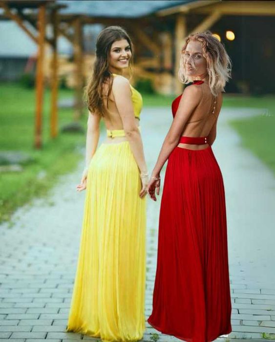 Rochie rosie, de seara, brand CRISTALLINI