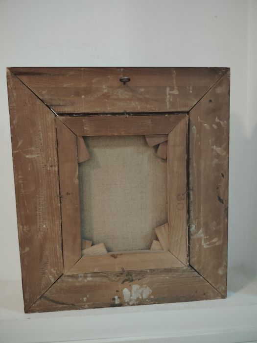 Ulei pe pânză o lucrare foarte veche și de o bună calitate încadrata I