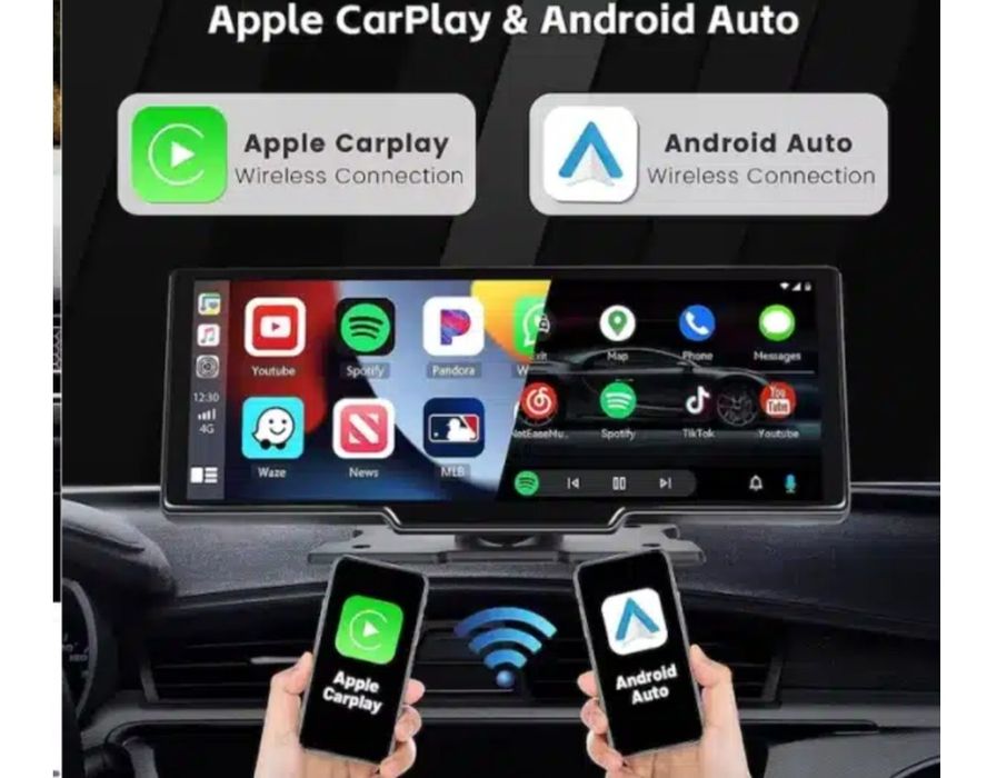 Navigație Auto Universală JRH 10.26″ Touchscreen, Wireless CarPlay/Android Auto, Cameră 4K cu camera marsarier