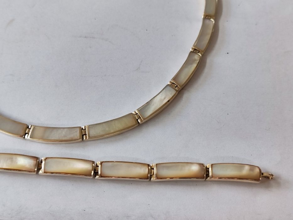 Сребърен комплект колие и гривна 925