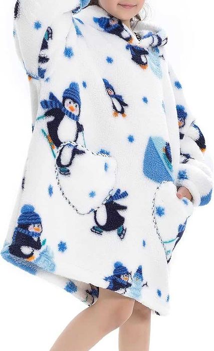 Hanorca de casa pt copii 2-4 ani, Pinguini Frosty, REDUS de la 175RON