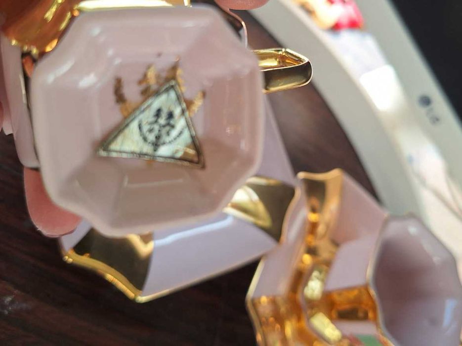 Оригинален винтидж комплект от 2 порцеланови чаши за кафе  Bohemia