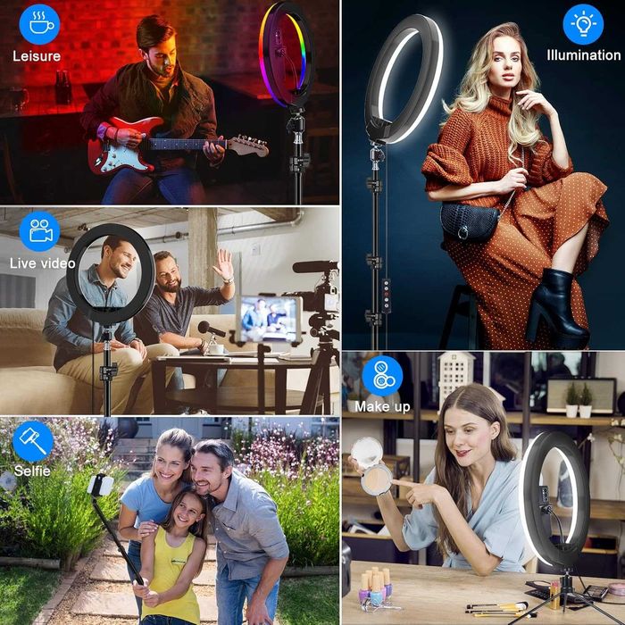 Настолна LED Риг Лампа с 3 режима и 26 RGB Цвята