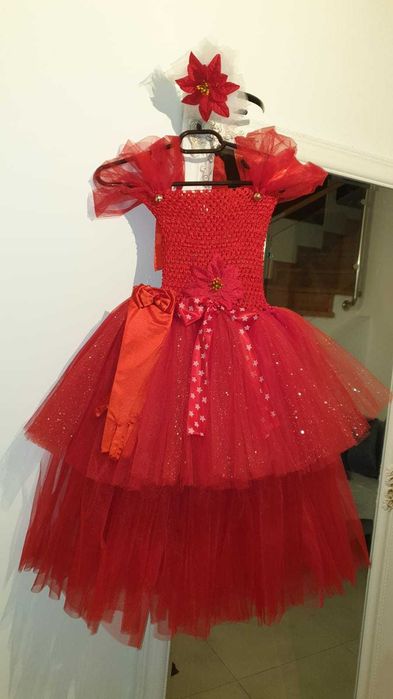 Rochita TUTU Craciunita Doamna Craciun rosie serbare iarna