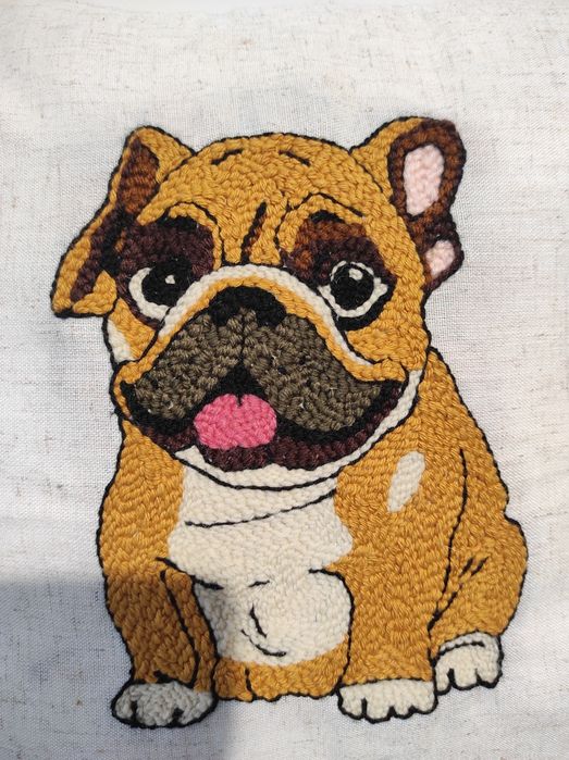 Pernuta decorativa handmade cu buldog francez