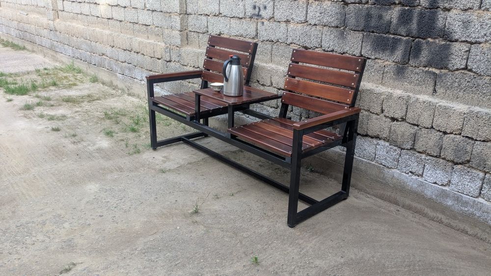 Садовая скамейка «Дуэт» 1,5м на металлическом каркасе