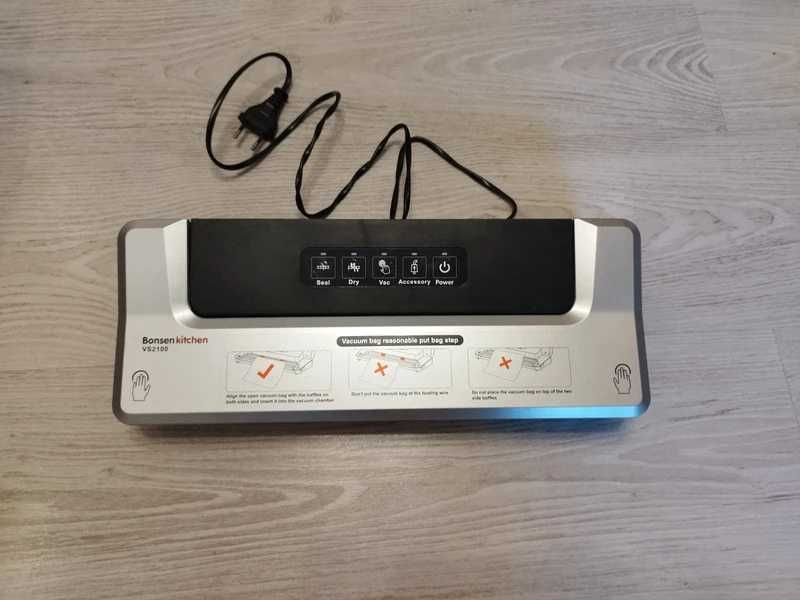 Aparat de vidat Bonsenkitchen VS2100, 125W, Argintiu/Negru