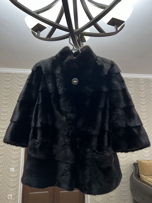 Норковая шуба черная