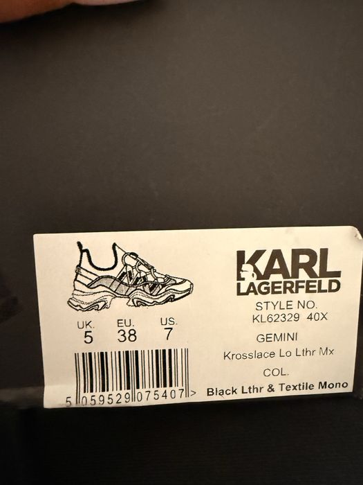 Karl lagerfeld 38 Gemini black leather