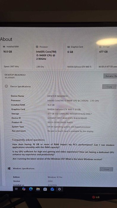 Desktop Gaming LENOVO Legion T530-28ICB
