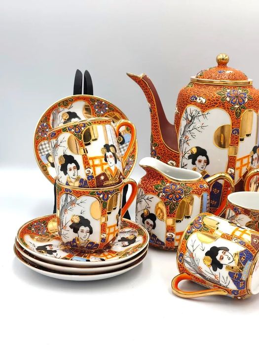 Satsuma Japan Lithophane Geisha“, японски сервиз
японски порцеланов сервиз за кафе,