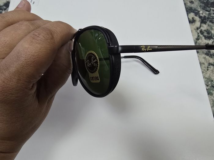 Ochelari de soare Rayban RB4414, lentila sticla, noi, lentila verde, rama neagra