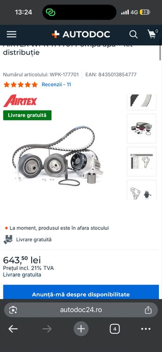 Vand kit de distributie 1.9 SDI nou (VW Seat Skoda)
