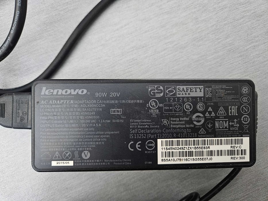 Зарядно устройство Lenovo 20V 4.5A 90W, букса 4.5х3.0х11.0mm, ADLX90NCC3A