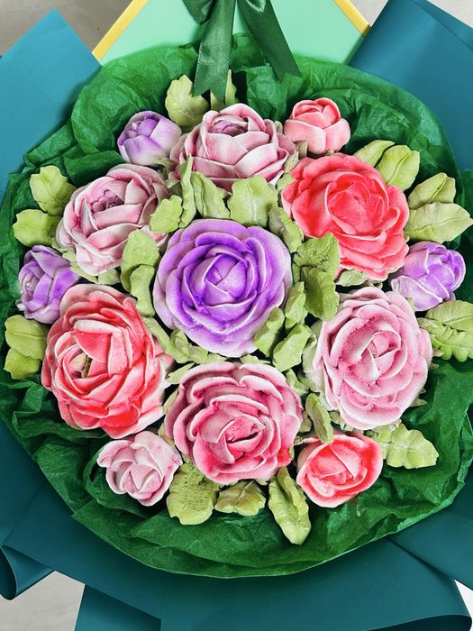 Букет розы из зефира