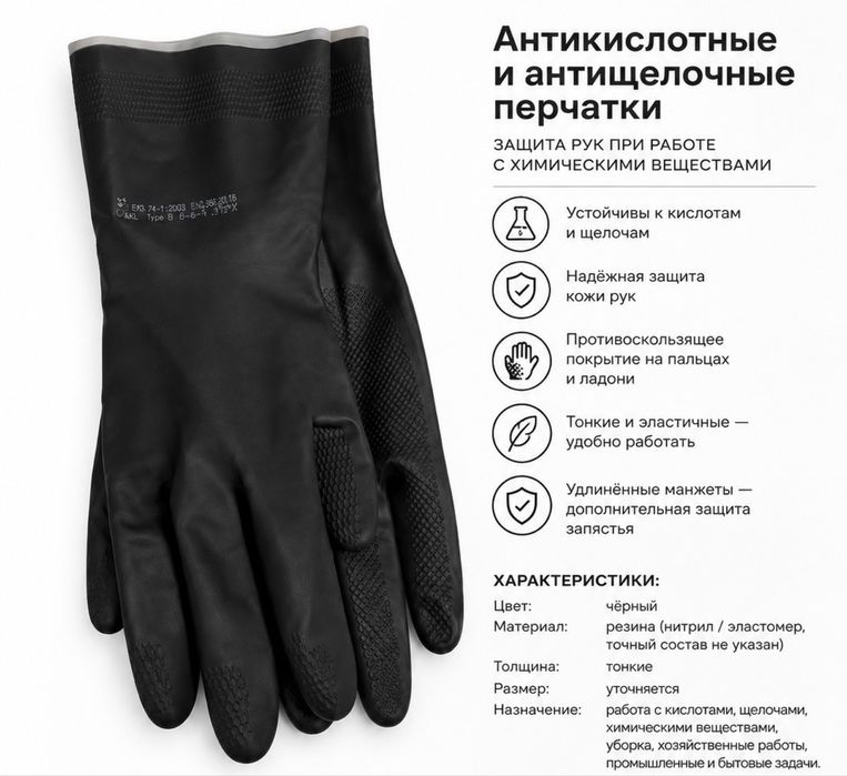 Кислотощелочестойкие перчатки
