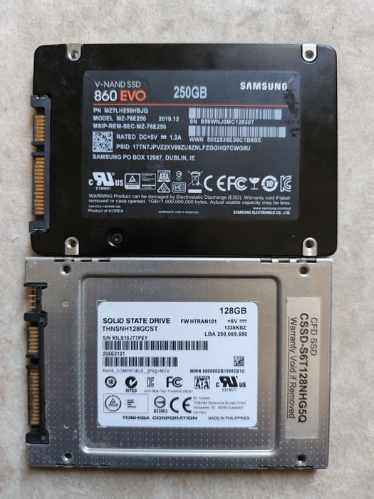 SSD диски SATA 2.5 Samsung 250GB и Toshiba 128GB