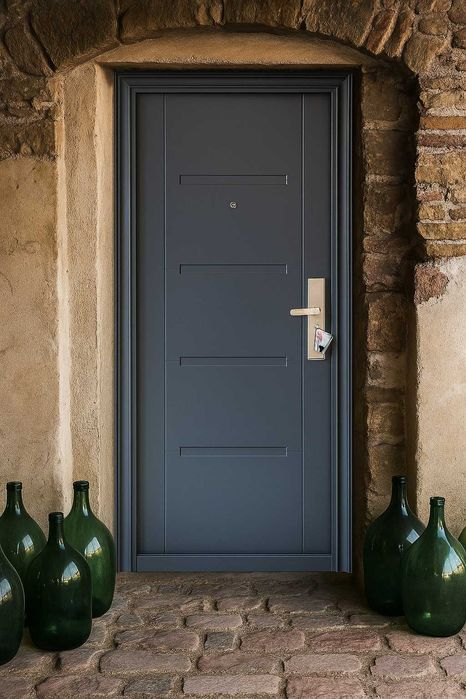 Usa Intrare Metalica Stanga Antracit Apartament Birou  SQ 205x88cm