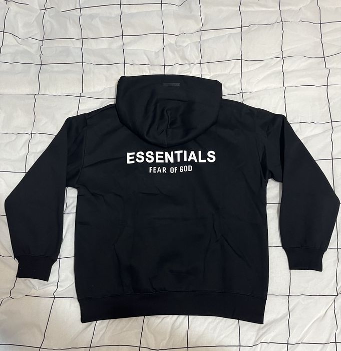 Hanorac essentials negru-alb