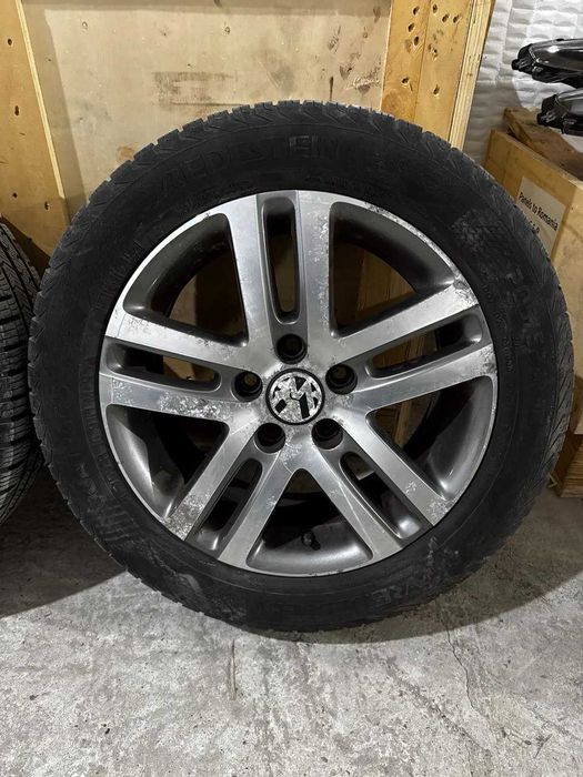 Set jante originale vw 5x112 cu anvelope 205 55 r16 dot bun
