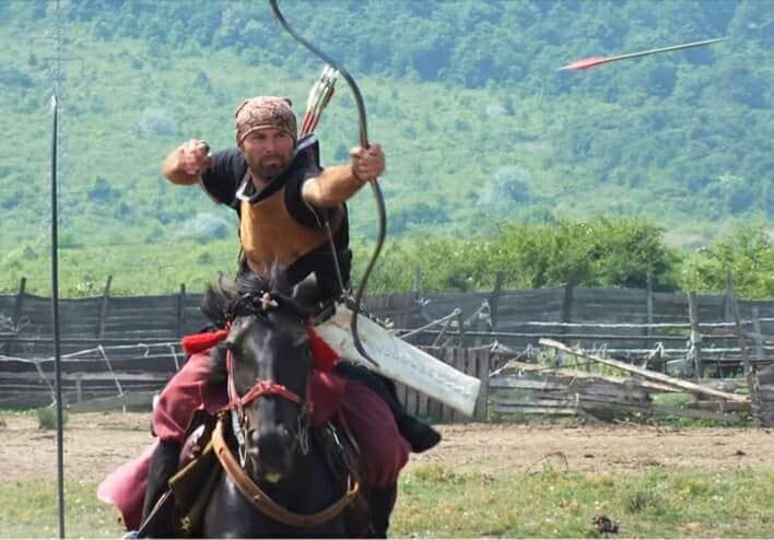 Arc tradițional fibră îmbrăcat în piele horse back 25 livre
