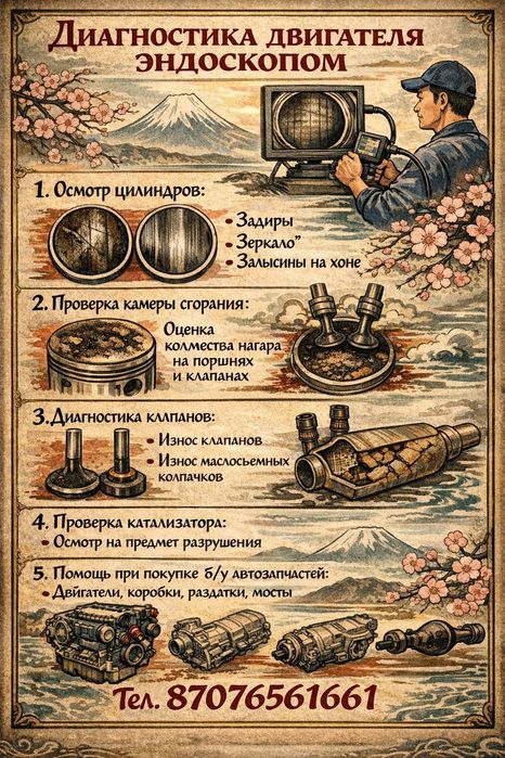 Диагностика двигателя эндоскопом