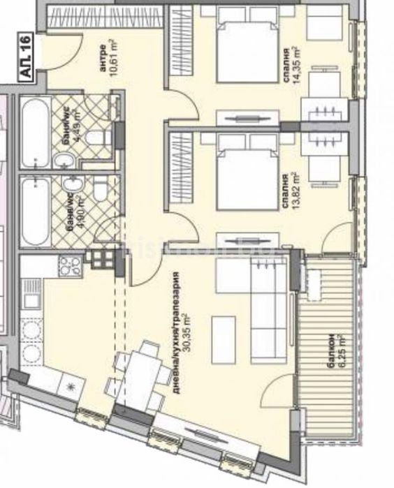 Продава се Тристаен апартамент в София, Люлин 6 - 118 кв.м за 1452 €/кв.м - Снимка #4